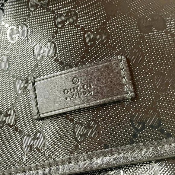 Gucci Unisex Black Matte Monogram Flap Messenger Bag - Picture 12 of 14